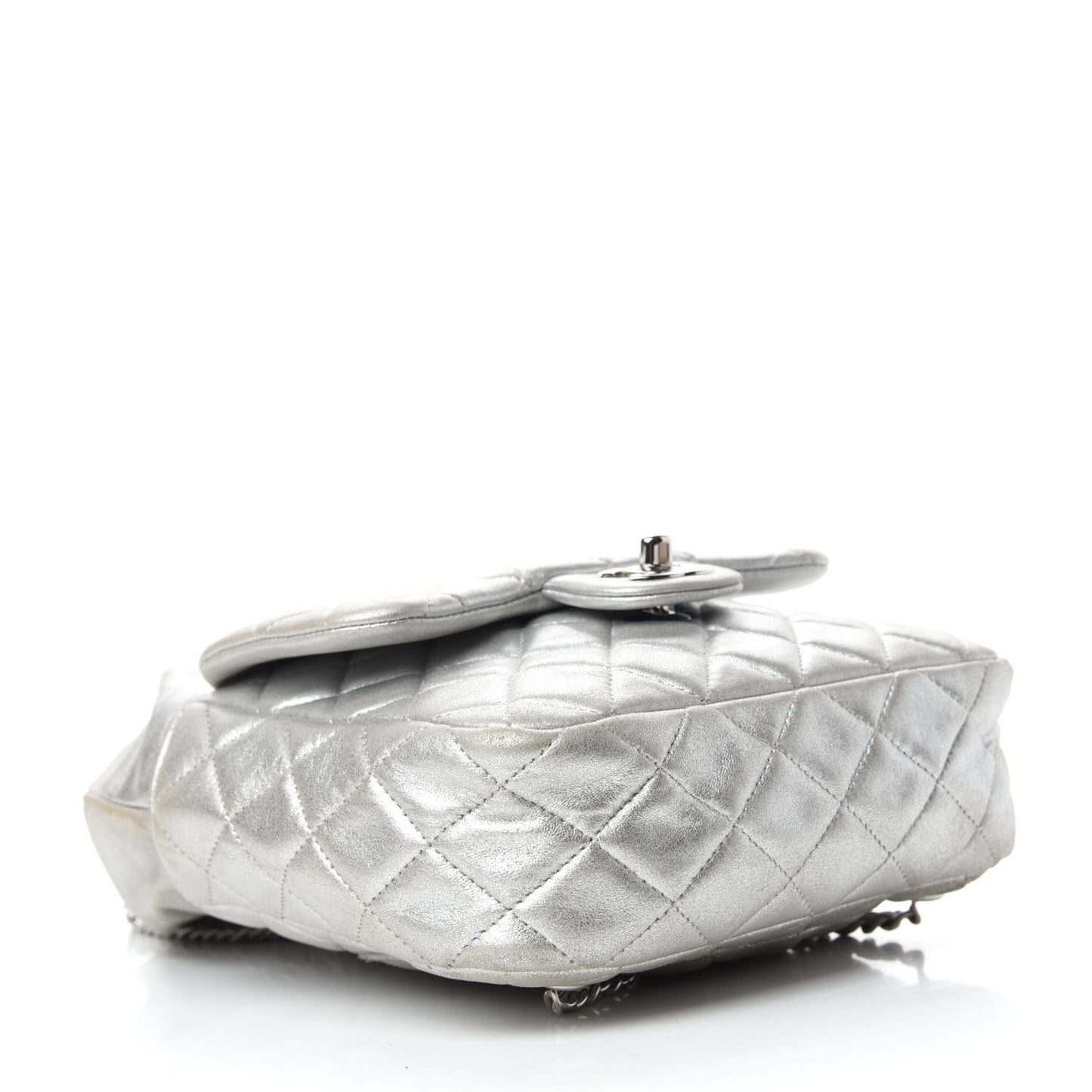 Metallic Lambskin Quilted Small In Seoul Backpack Silver