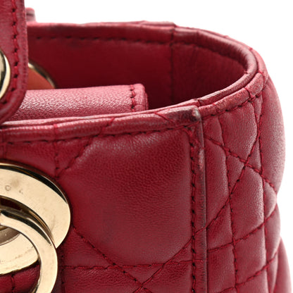 Christian Dior Lambskin Cannage Small Lucky Badges My Lady Dior Red 19 of 21