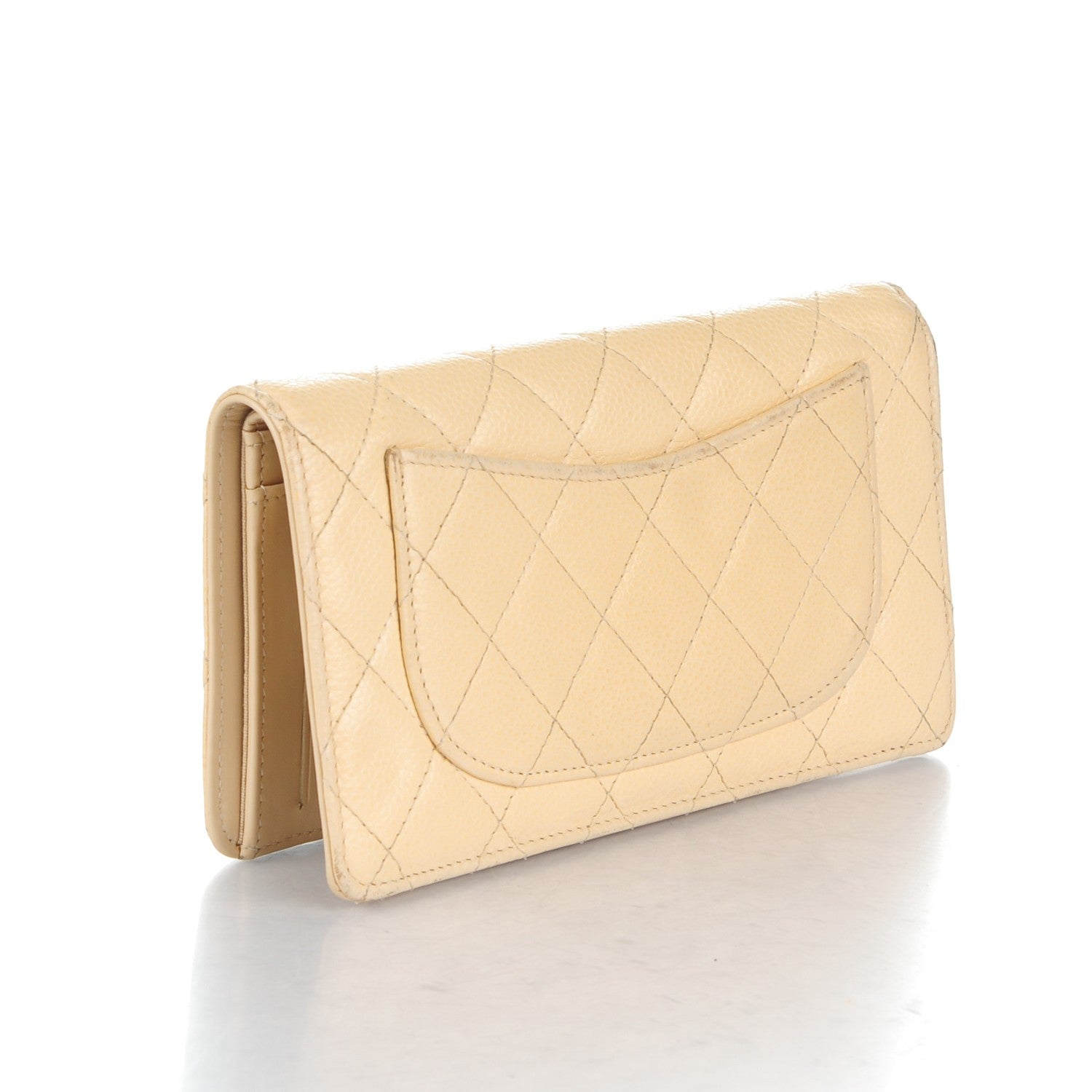 Chanel Caviar Quilted Yen Wallet Light Beige 3 of 8