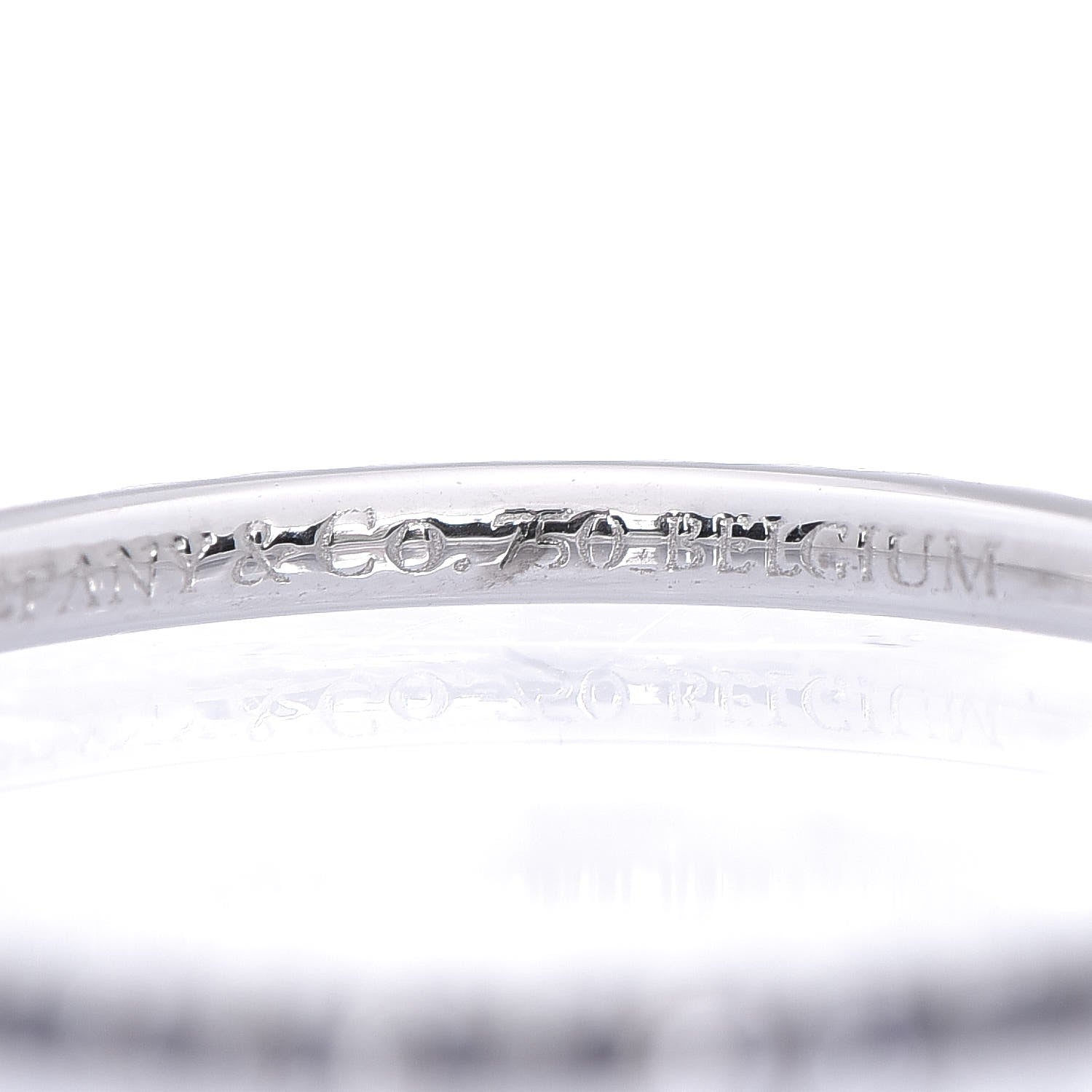 Tiffany 18K White Gold Iolite Metro Single Row Ring 56 7.5 4 of 5