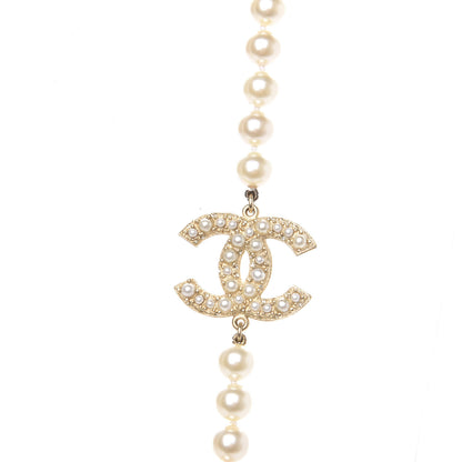 Chanel Graduated Pearl CC Long Necklace Light Gold 3 of 5