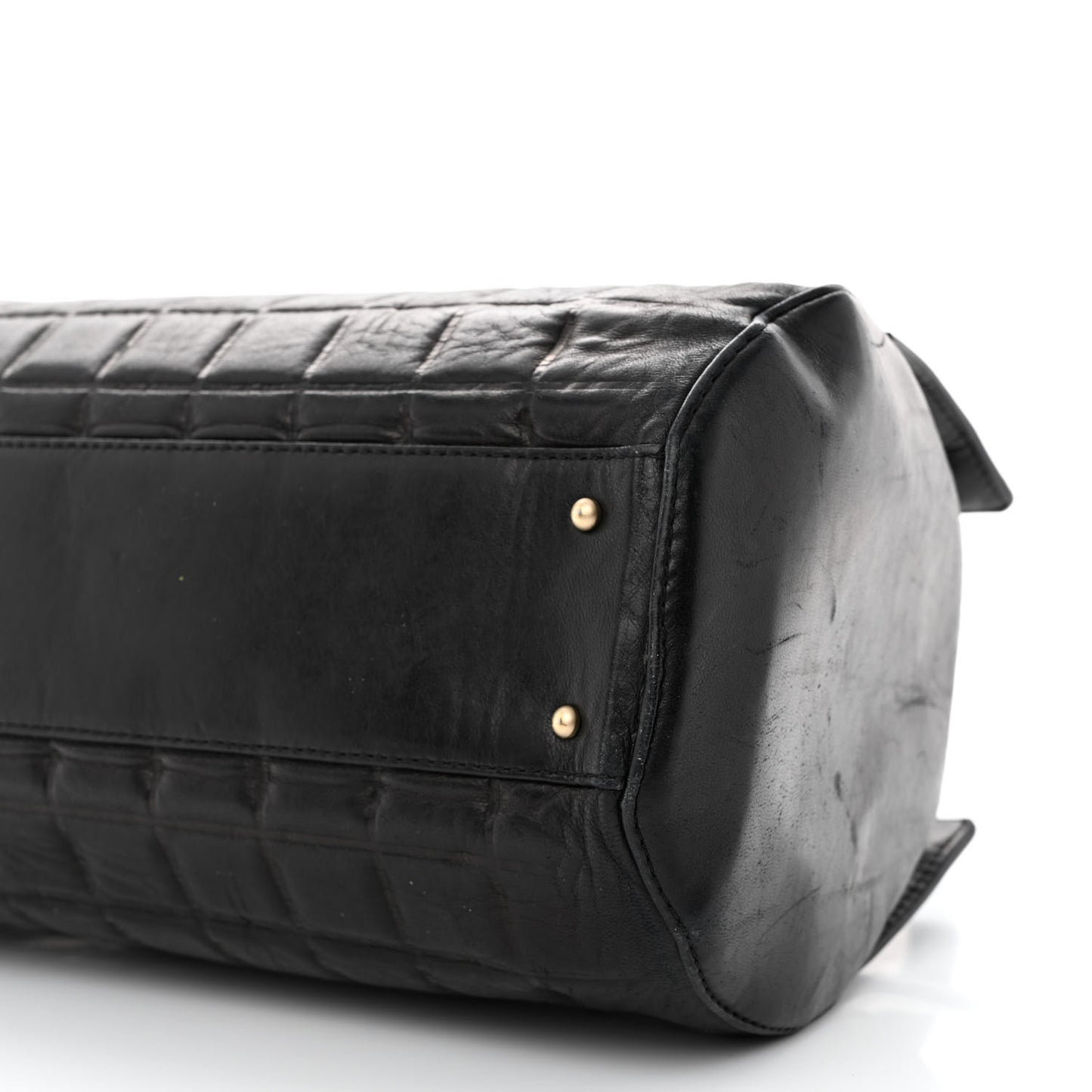 Lambskin Quilted Chocolate Bar Shoulder Bag Black