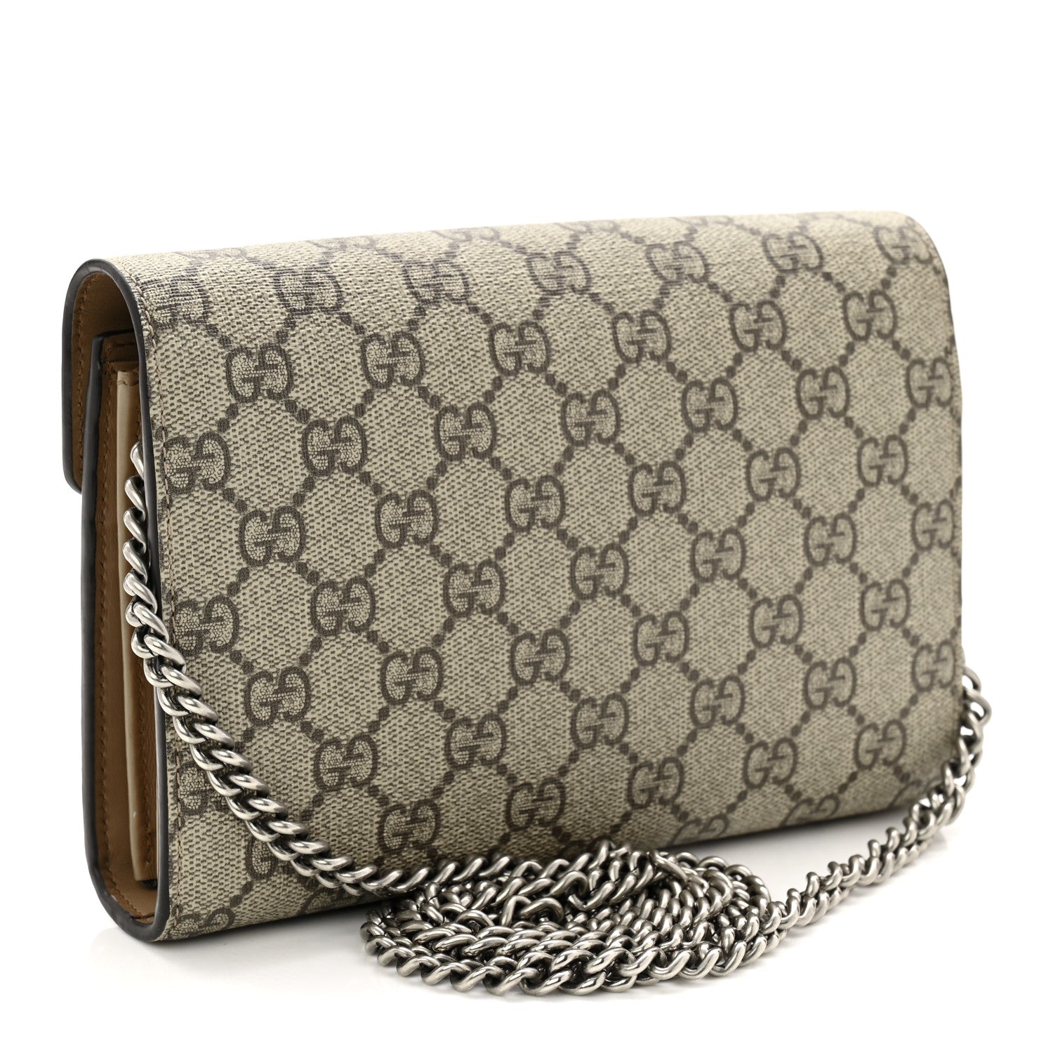 Gucci GG Supreme Monogram Mini Dionysus Chain Wallet Beige Taupe 3 of 10