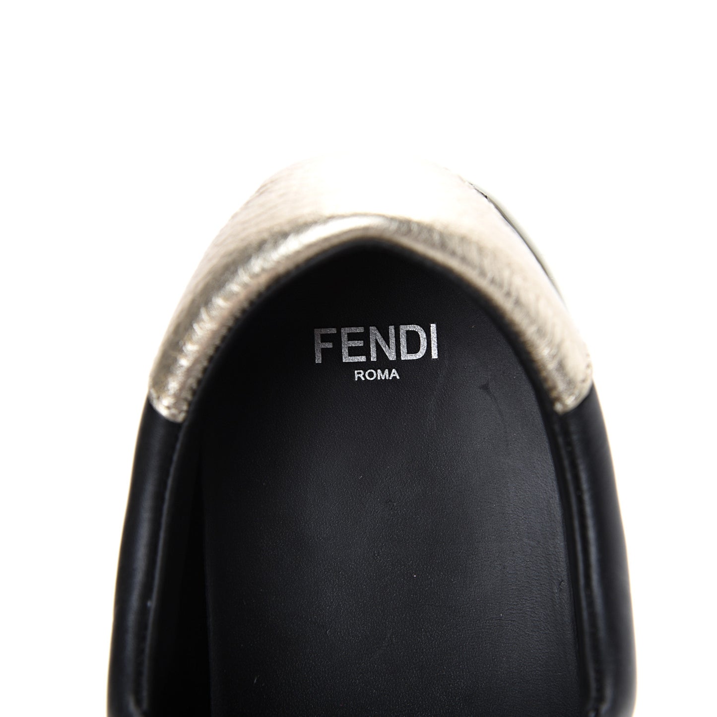 Vitello Lurex Rockoclick Slip On Sneakers 39.5 Black Gold