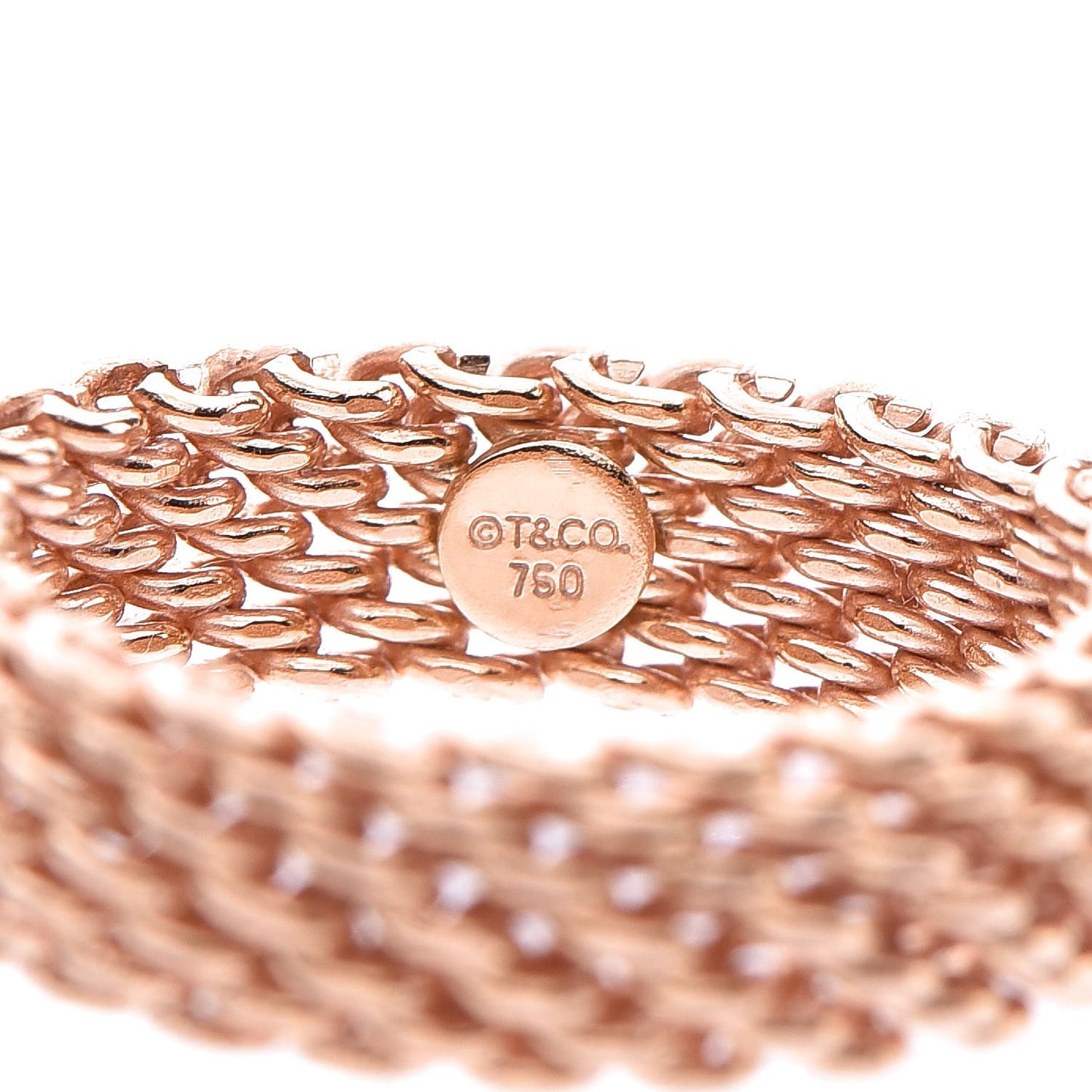 18K Rose Gold Narrow Somerset Mesh Ring 49 4.75