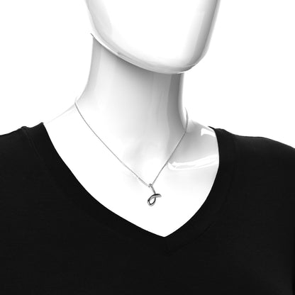 Tiffany Sterling Silver Elsa Peretti Letter J Pendant Necklace 2 of 5