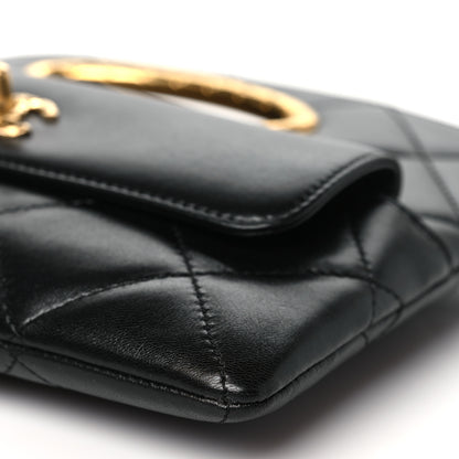 Chanel Lambskin Quilted Clutch Mini Flap Bag Black 10 of 10