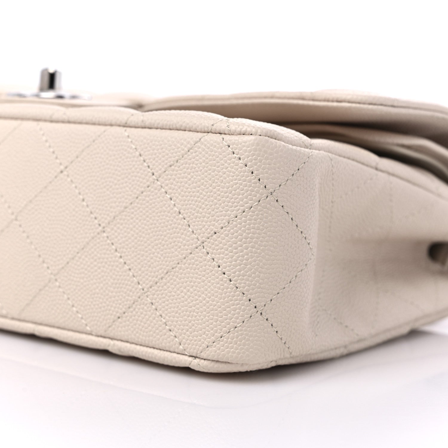 Chanel Caviar Quilted Medium Double Flap Light Beige 9 of 10