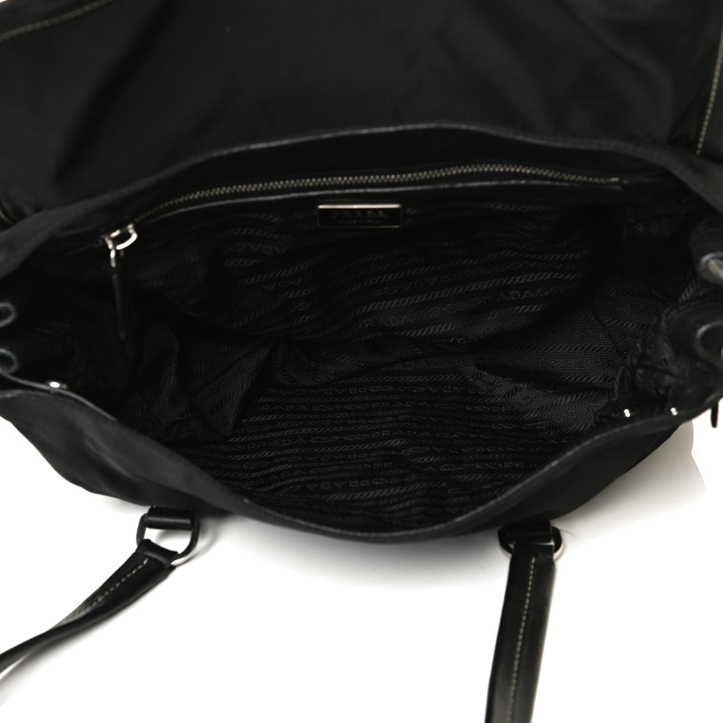 Soft Calfskin Nylon Buckle Shoulder Bag Black