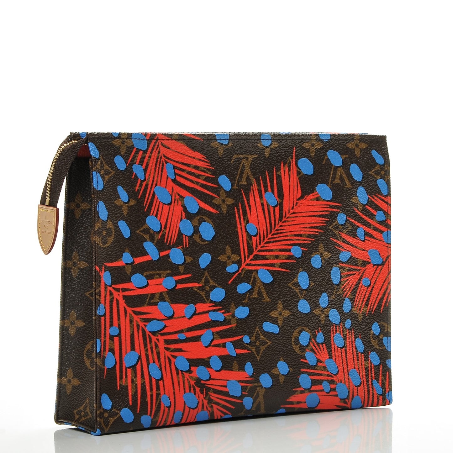Monogram Jungle Dots Toiletry Pouch 26 Coquelicot Denim