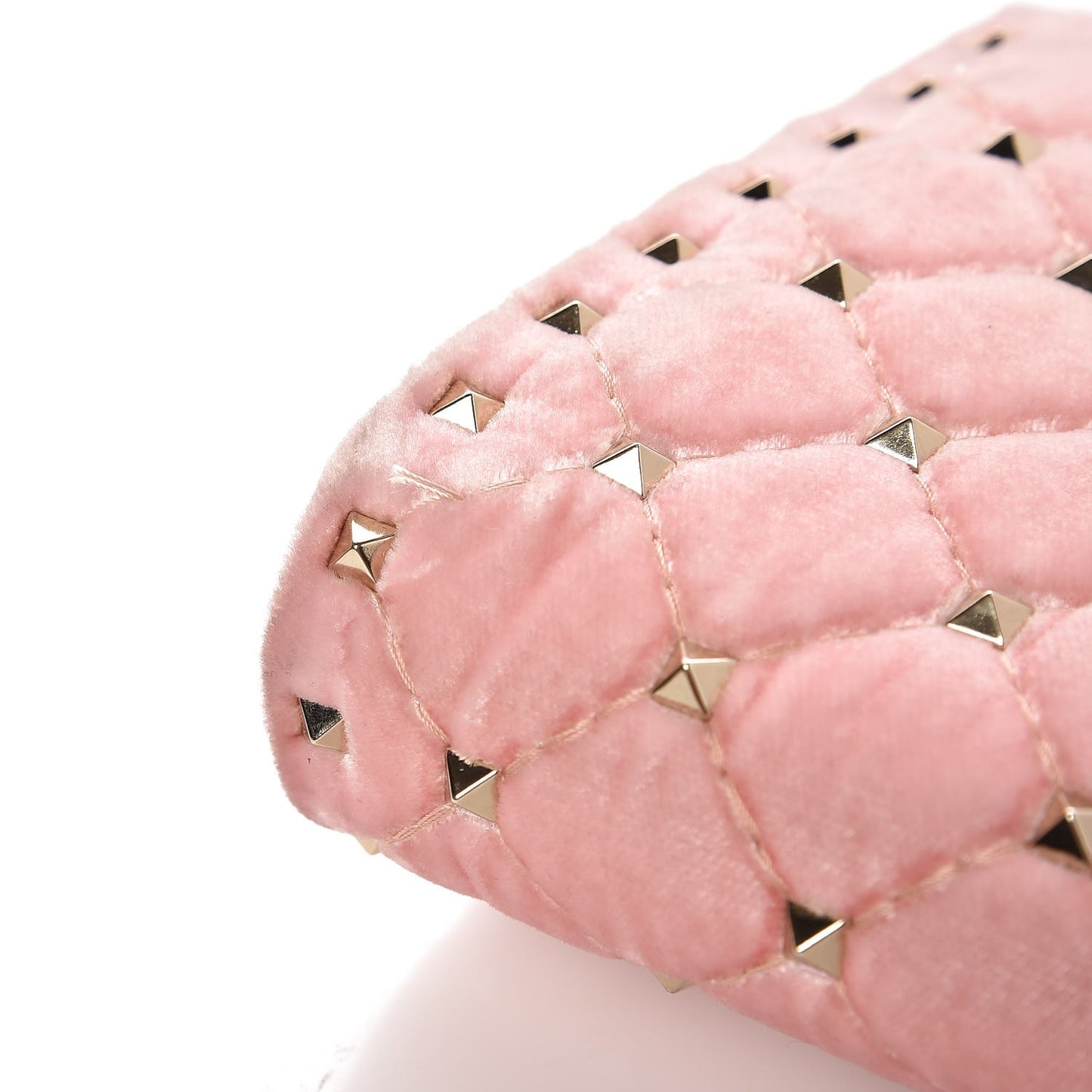 Velvet Rockstud Spike Wallet on Chain Water Rose