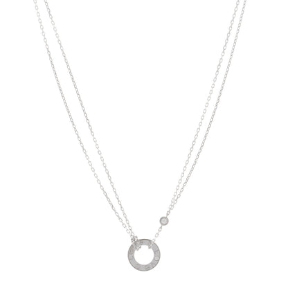 Cartier 18K White Gold 2 Diamond LOVE Necklace 1 of 5