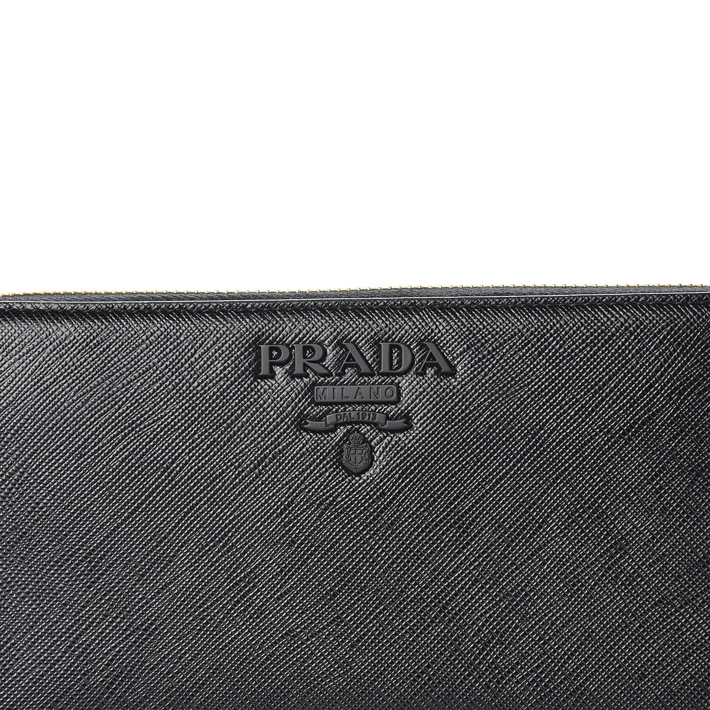 Saffiano Shine Monochrome Zip Around Wallet Black
