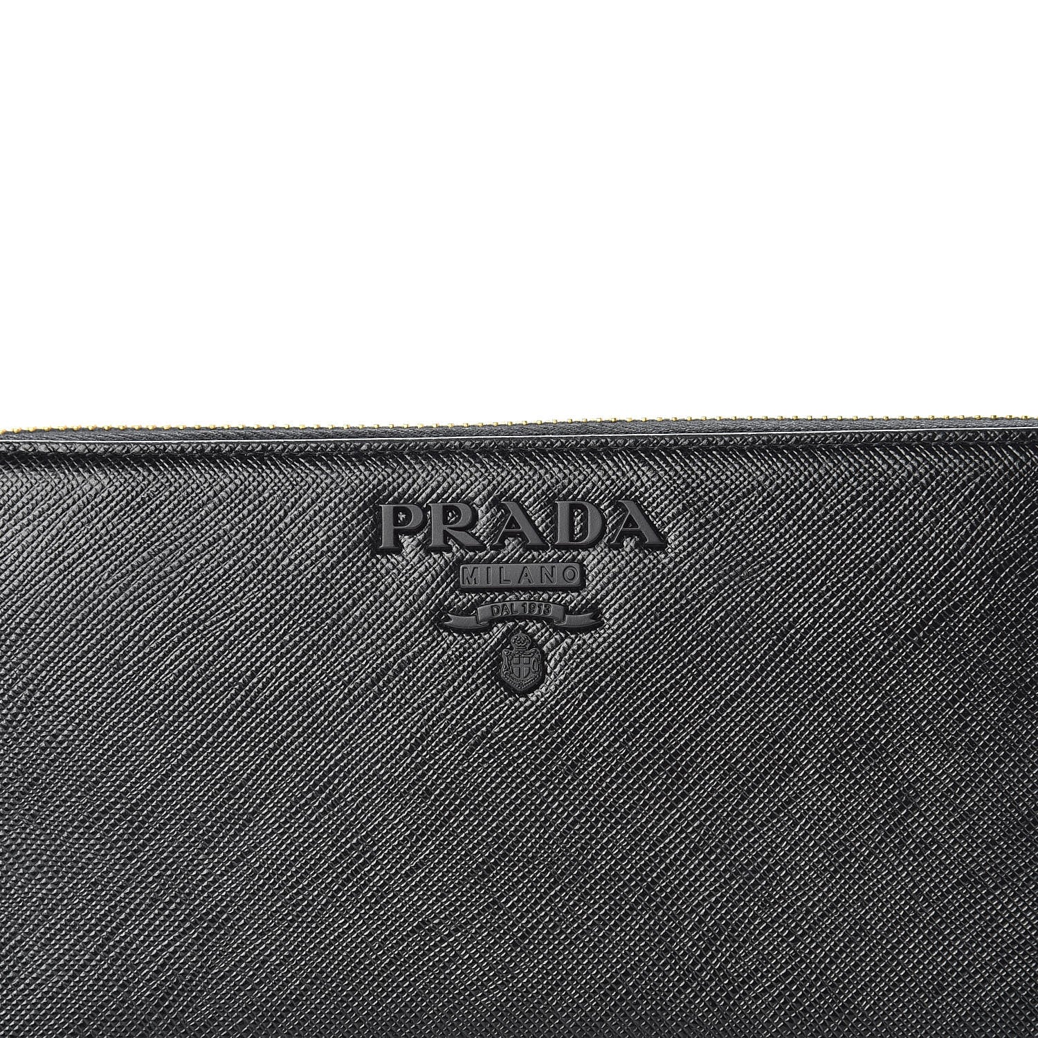 Prada Saffiano Shine Monochrome Zip Around Wallet Black 8 of 9