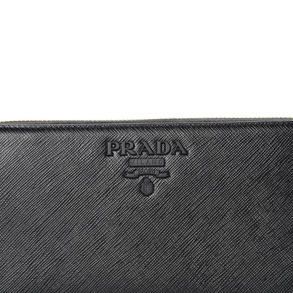 Prada Saffiano Shine Monochrome Zip Around Wallet Black 8 of 9