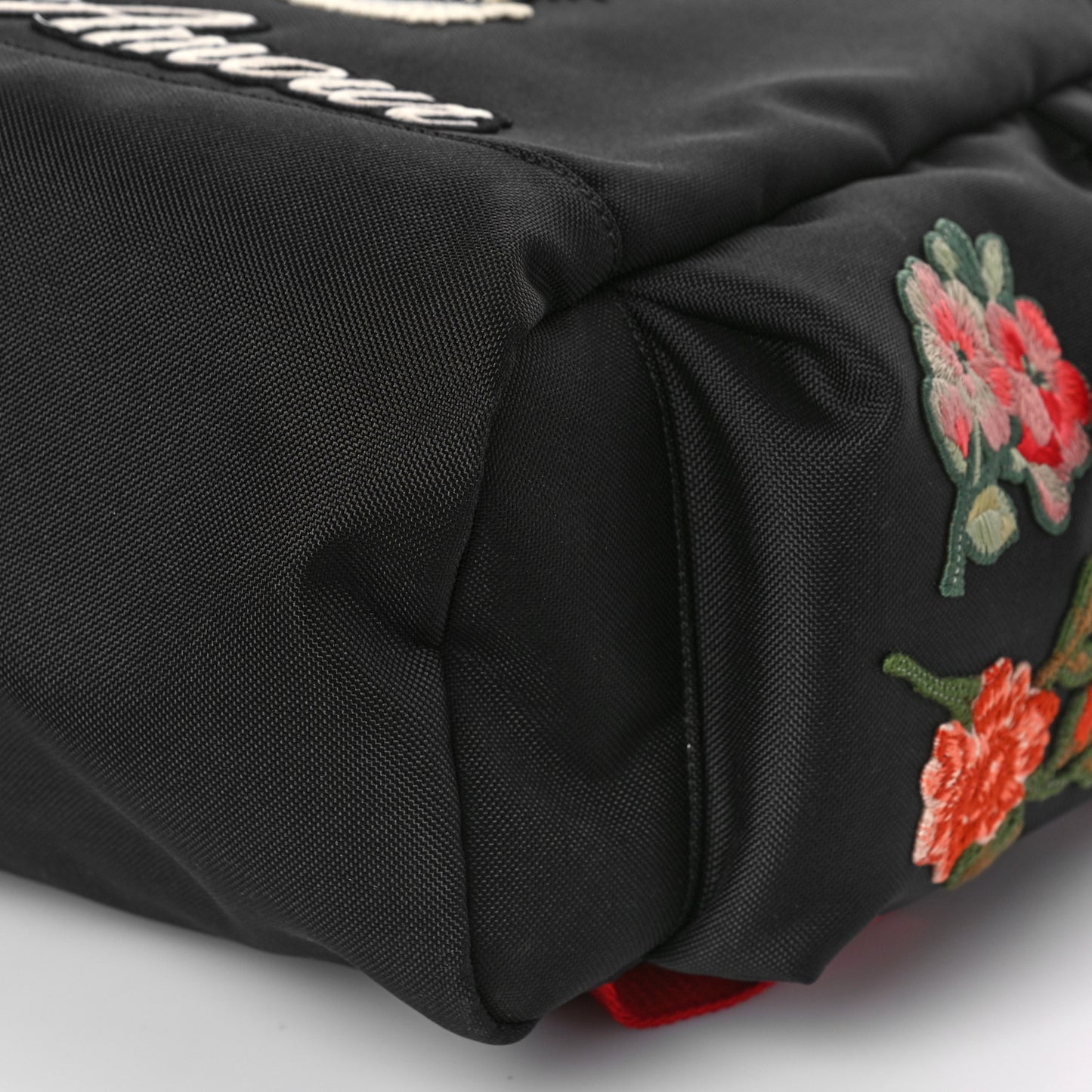 Techno Canvas Web L'Aveugle Par Amour Embroidered Double Buckle Backpack Black