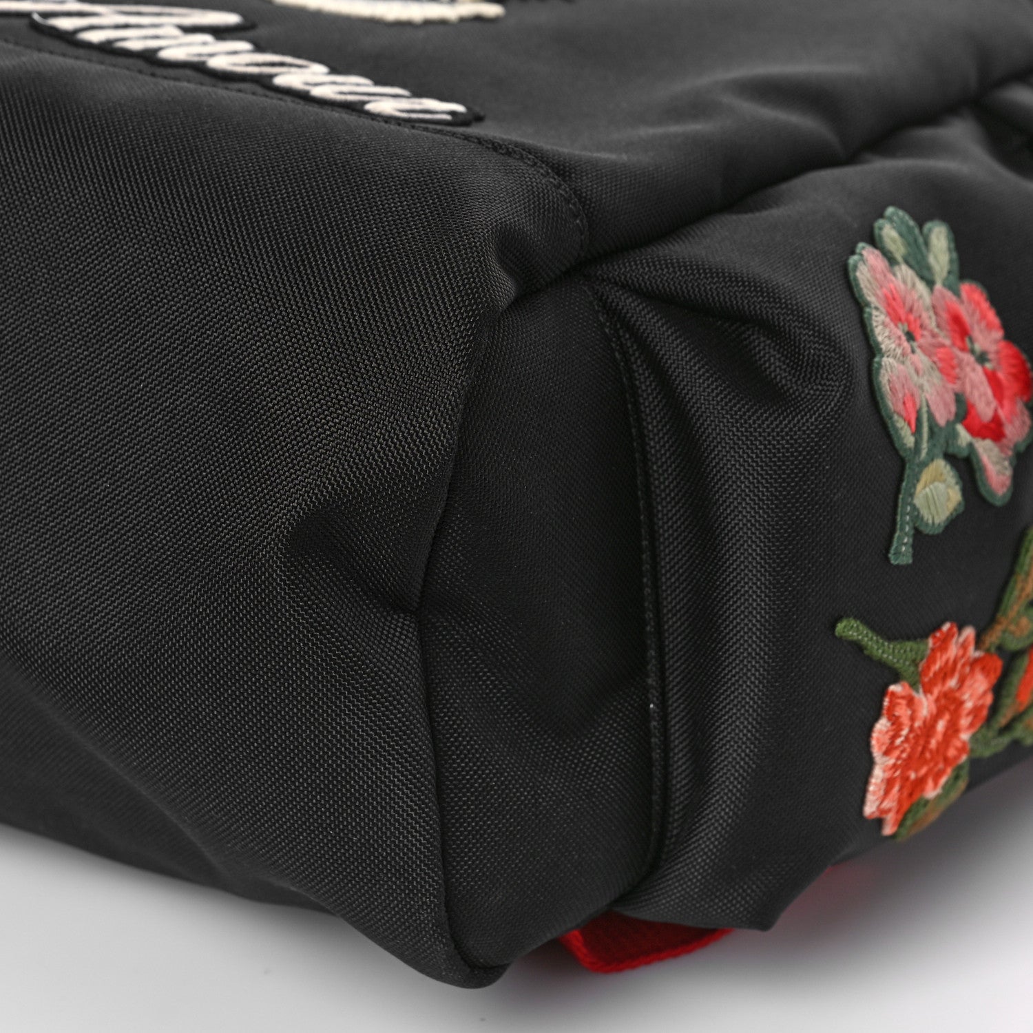 Gucci Techno Canvas Web L'Aveugle Par Amour Embroidered Double Buckle Backpack Black 9 of 9