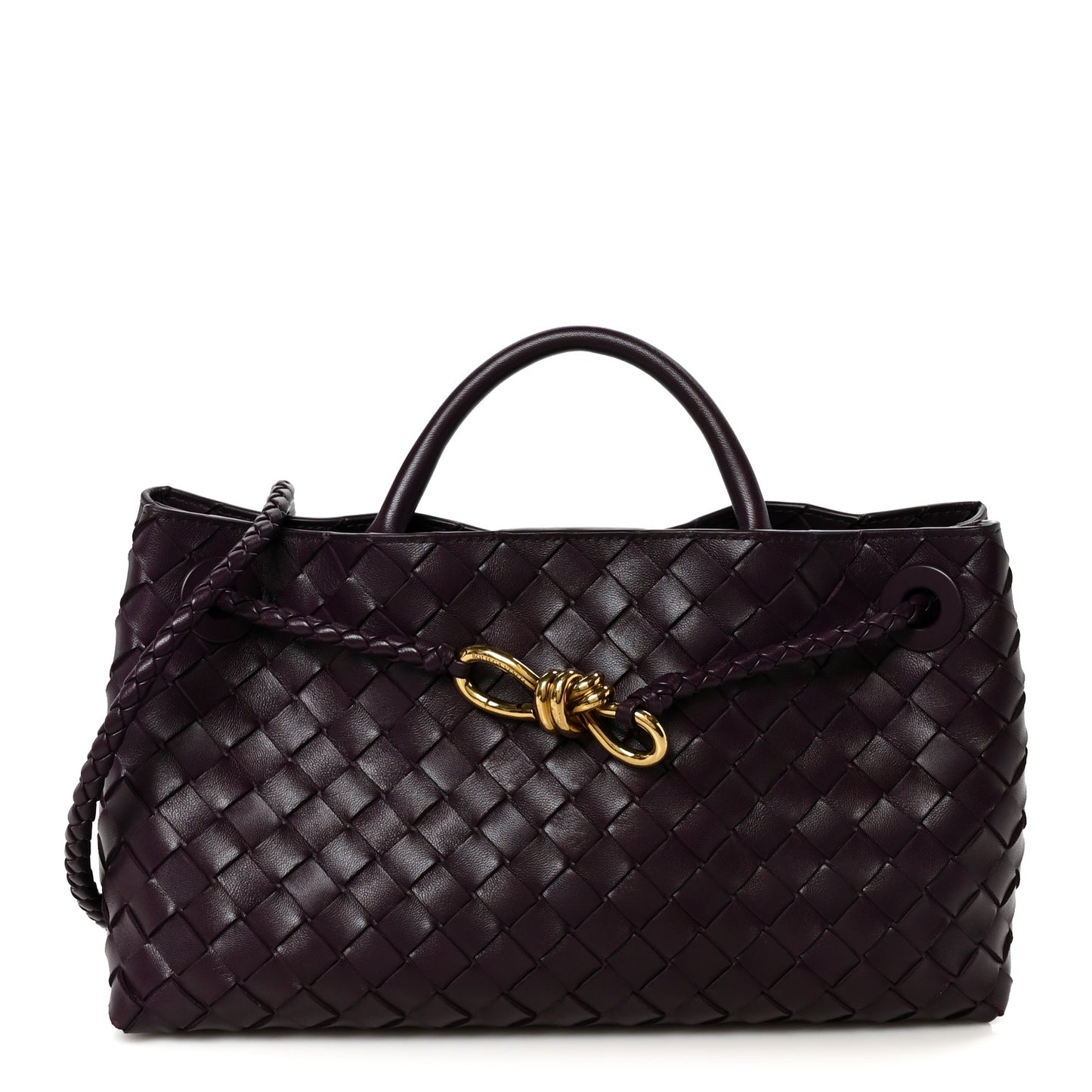 Nappa Intrecciato Small East West Andiamo Shoulder Bag Dark Mystic