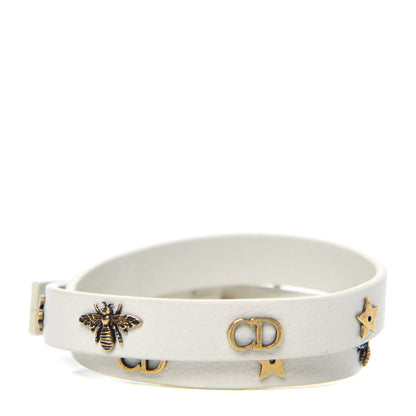 Christian Dior Calfskin Bee Double Bracelet White 1 of 5