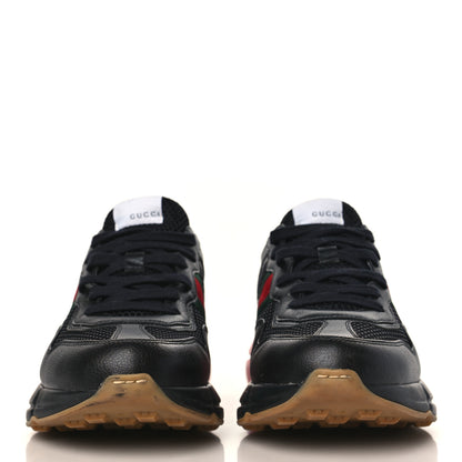Gucci Demetra Web Mens Rhyton Cut Out Sneakers 7.5 Black Red 2 of 8