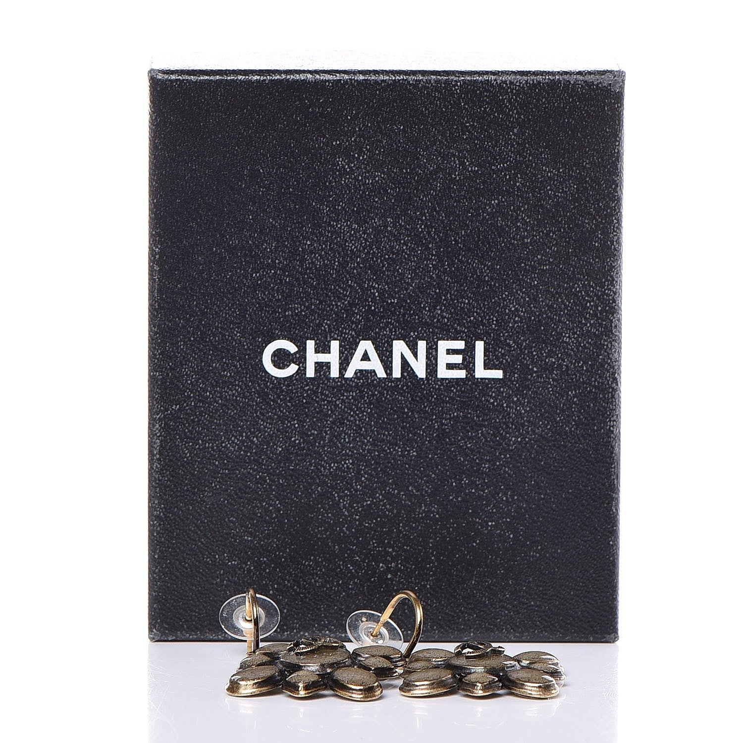 Chanel Gripoix Dangle Earrings Gold 6 of 7