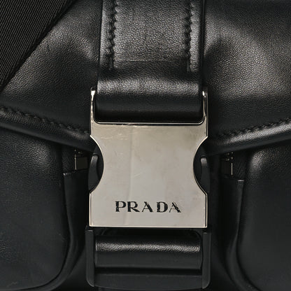 Prada Nappa Double Pocket Buckle Shoulder Bag Black 7 of 9