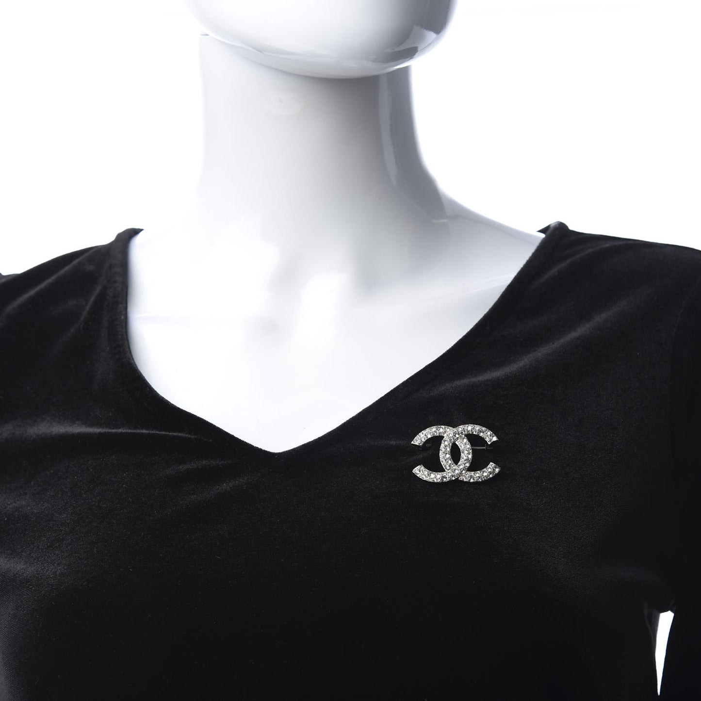 Crystal Palais Garnier CC Brooch Silver