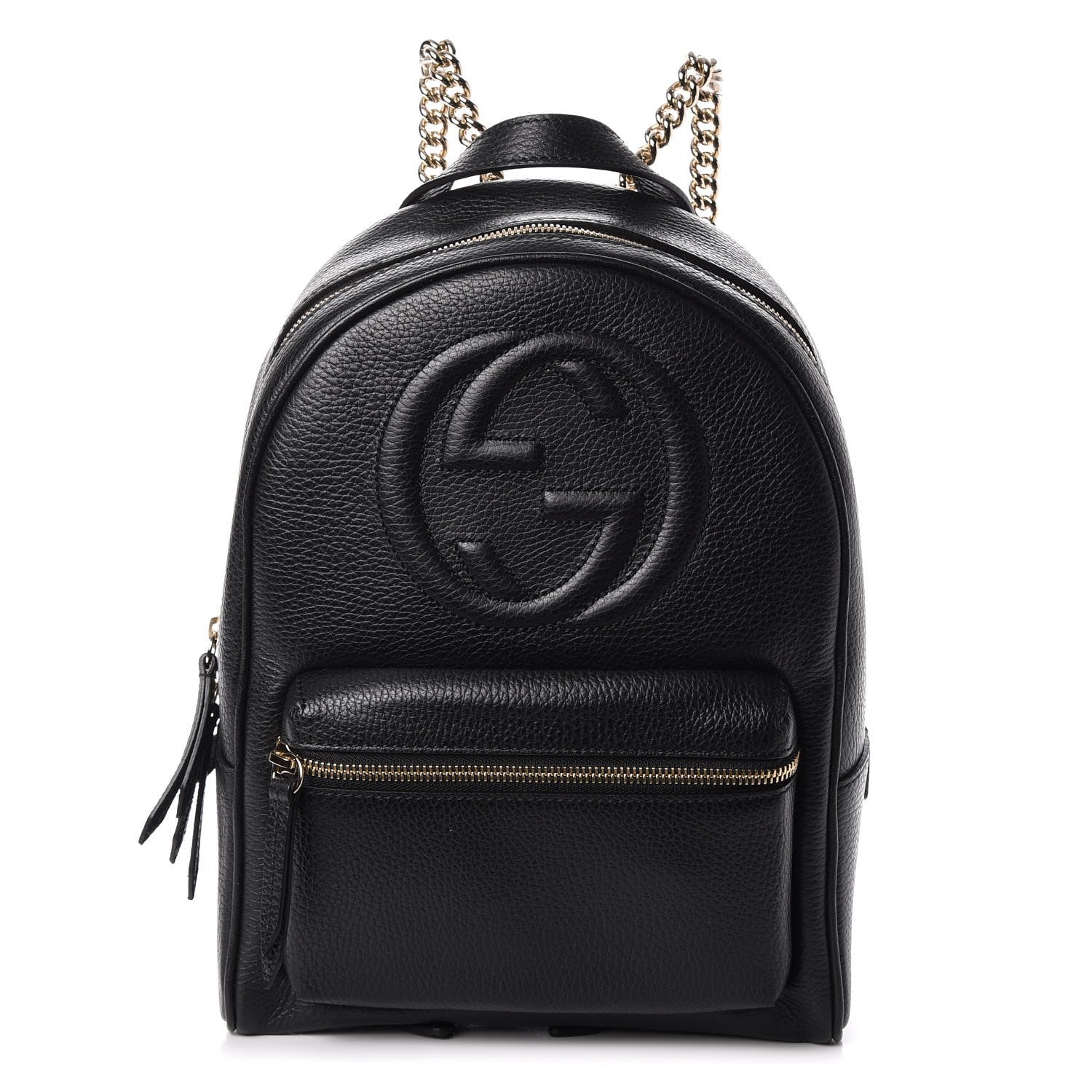Gucci Pebbled Calfskin Soho Chain Backpack Black 1 of 7