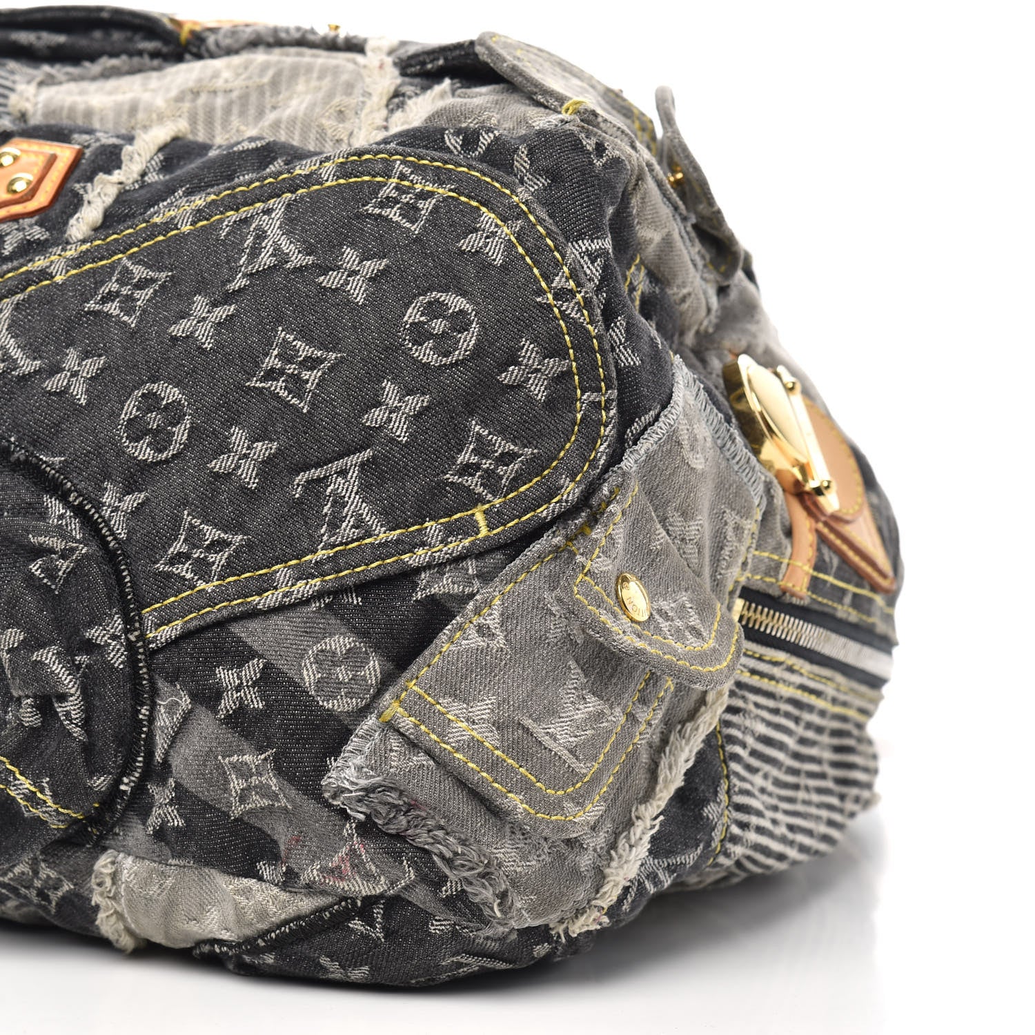 Louis Vuitton Denim Patchwork Bowly Black 10 of 14