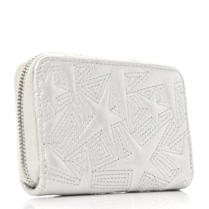Chanel Metallic Lambskin Star Embossed Coin Purse Light Silver 3 of 8