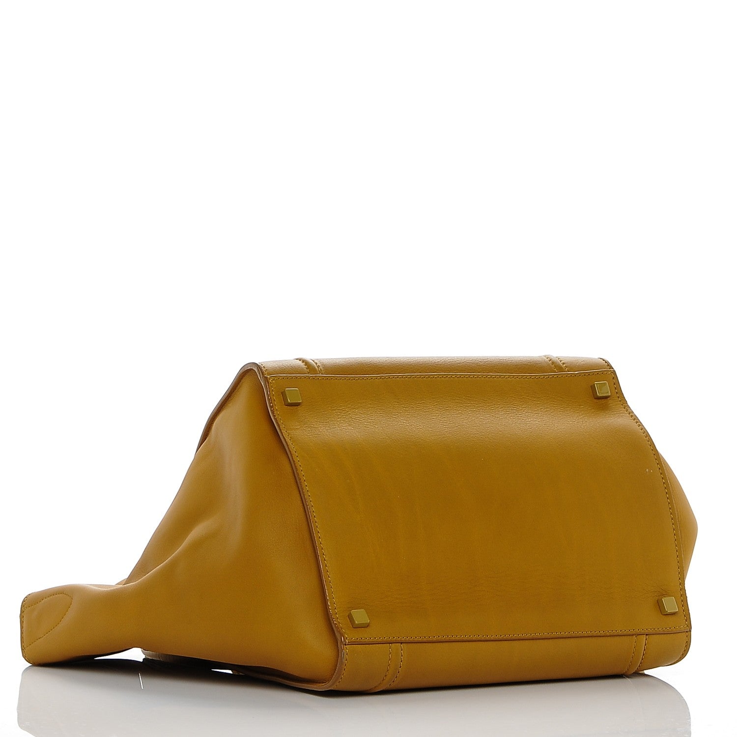 Celine Supple Calfskin Medium Phantom Luggage Curry 4 of 9