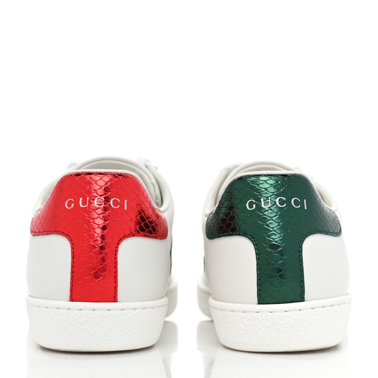 Gucci Calfskin Ayers Bee Embroidered Womens Ace Sneakers 37 White Green 4 of 10