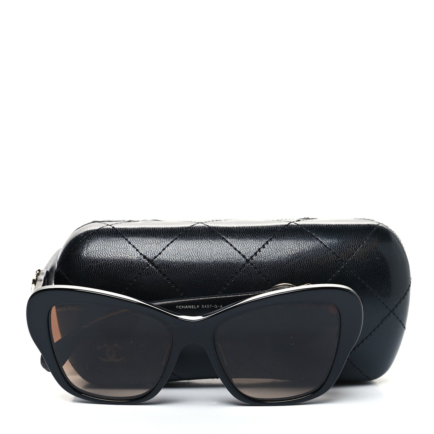 Acetate Lambskin CC Sunglasses 5457-Q-A Black