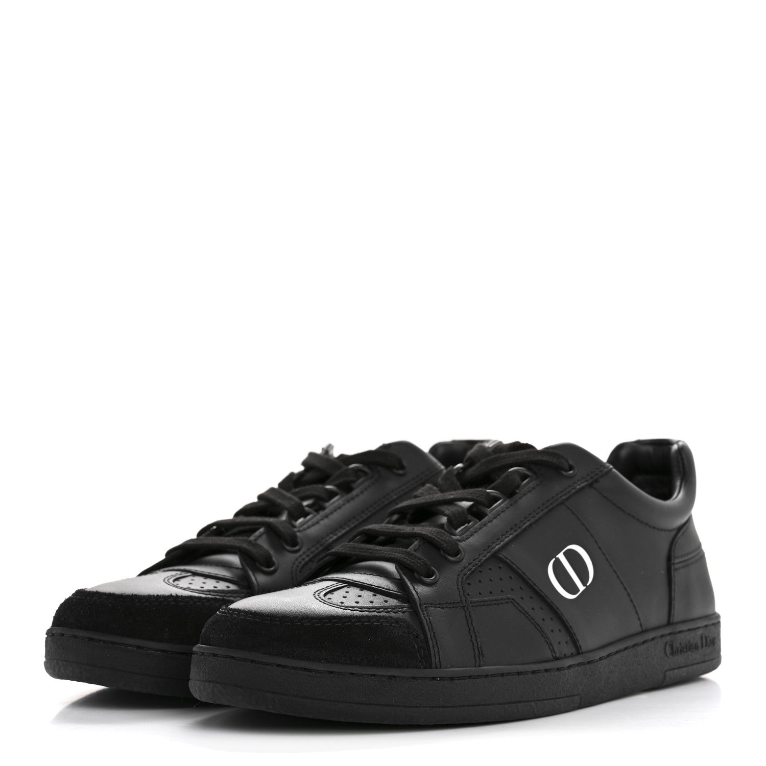 Christian Dior Calfskin Suede Logo Sneakers 37 Black 4 of 10