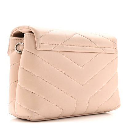Saint Laurent Calfskin Y Quilted Monogram Toy Loulou Crossbody Bag Nude Powder 3 of 15