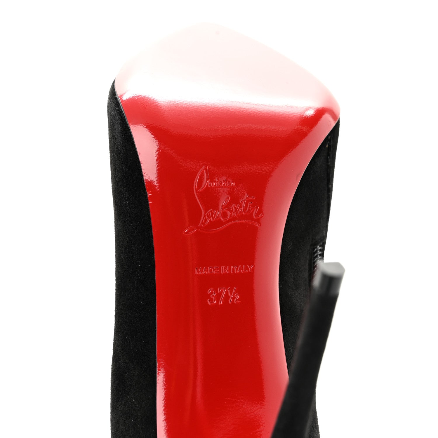 Christian Louboutin Veau Velours Eloise 100 Booty 37.5 Black 8 of 9