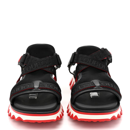 Christian Louboutin Calfskin Neoprene Mens Summer Loubishark Sandals 44 Black 2 of 9