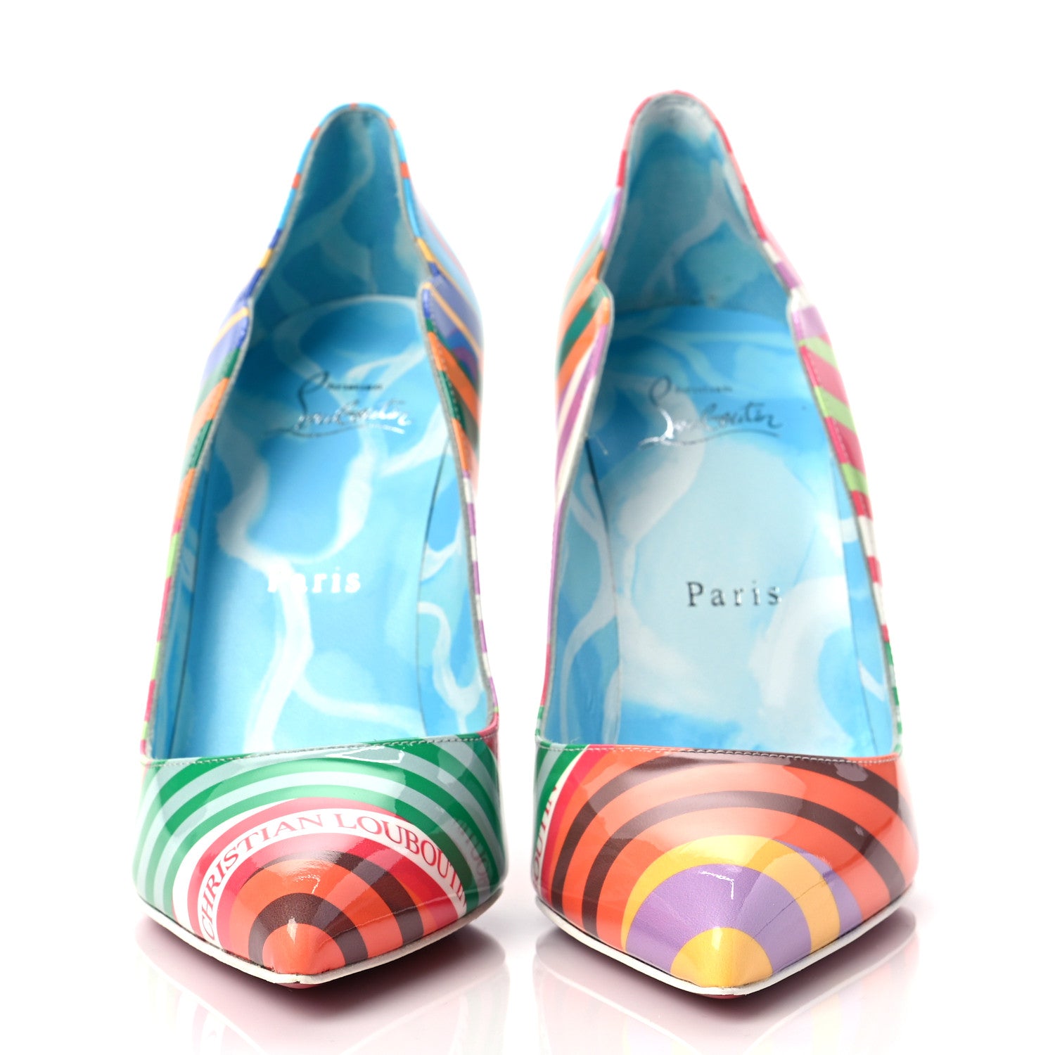 Christian Louboutin Patent Striped Hot Chick 100 Pumps 37 Multicolor 2 of 7