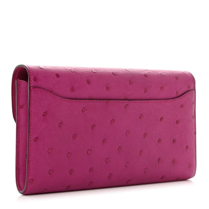Hermes Ostrich Constance Long Wallet Rose Poupre 3 of 9