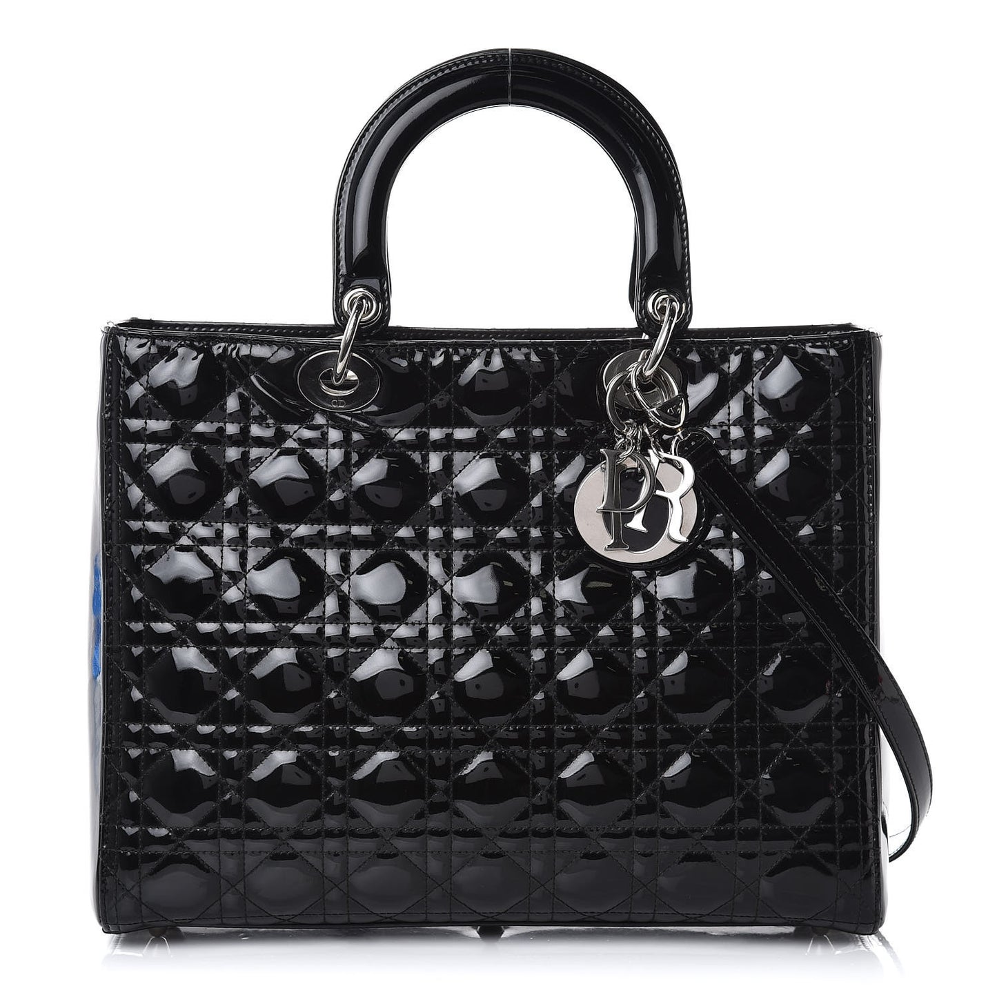 Patent Cannage Large Lady Dior Black