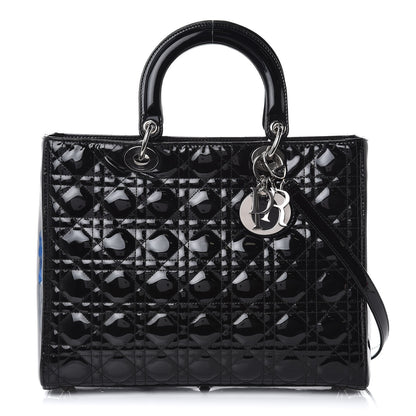 Christian Dior Patent Cannage Large Lady Dior Black 1 of 11