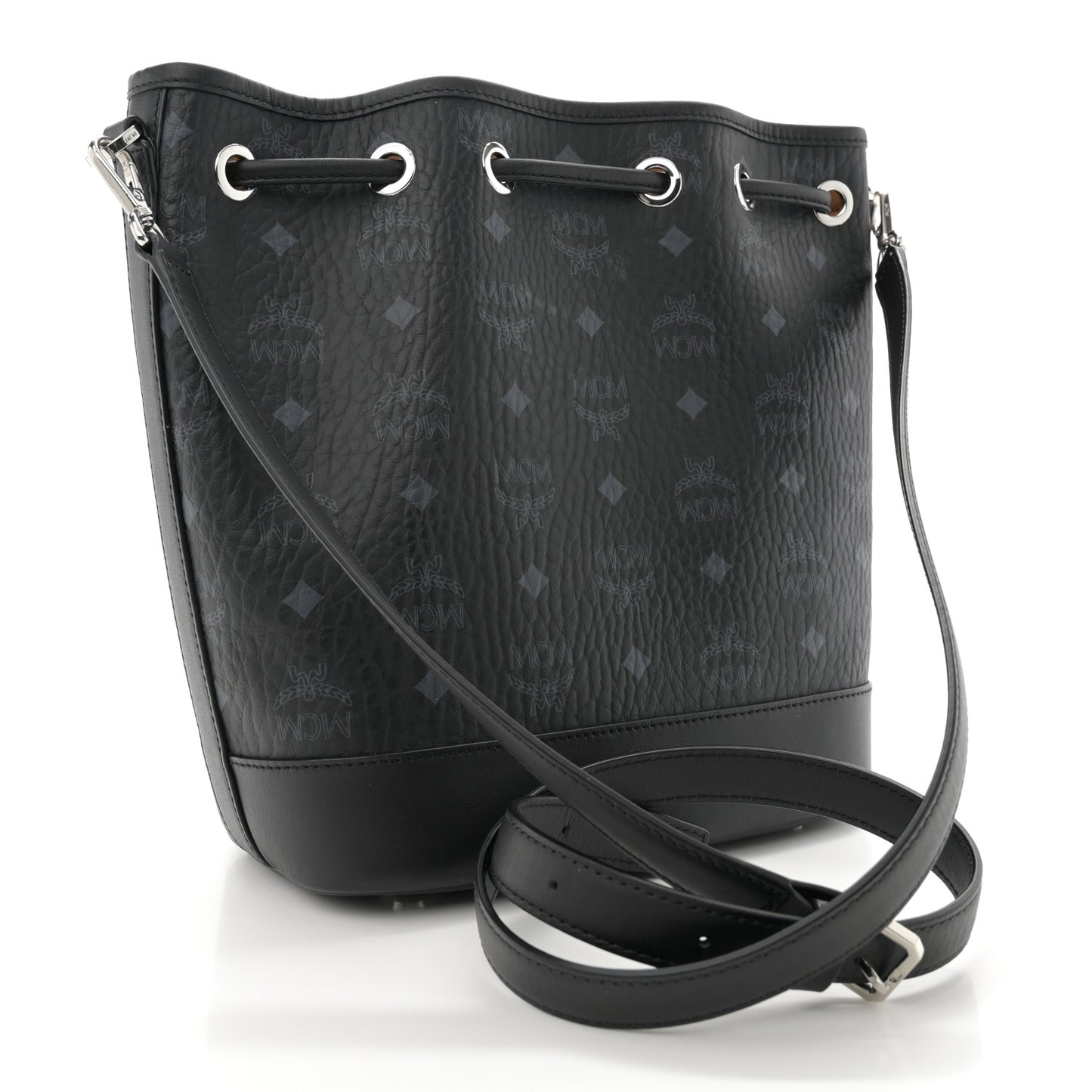 Visetos Medium Dessau Drawstring Bucket Bag Black