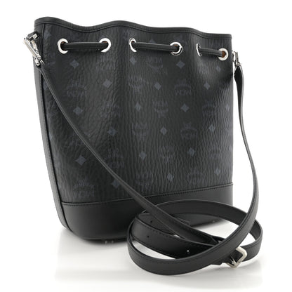 MCM Visetos Medium Dessau Drawstring Bucket Bag Black 4 of 11