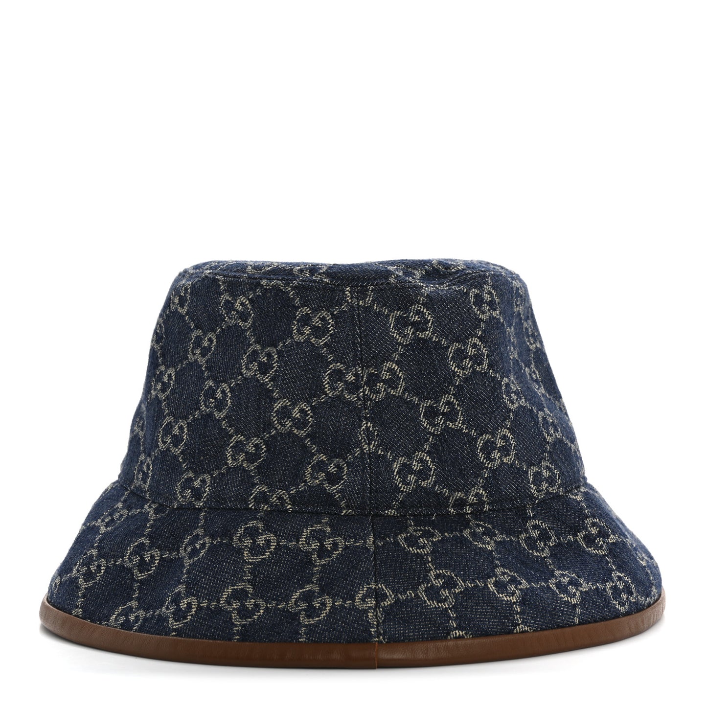 Washed Jacquard Denim Nappa GG Monogram Oscar Bucket Hat M Denim Cuir