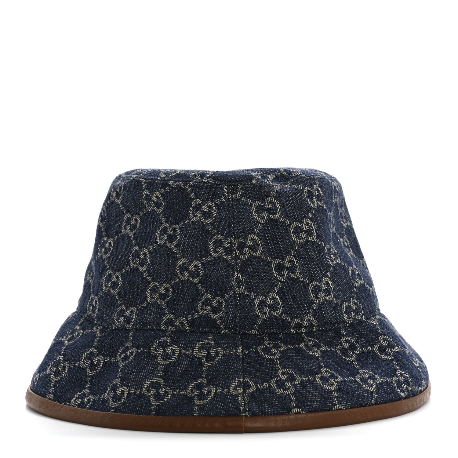 Gucci Washed Jacquard Denim Nappa GG Monogram Oscar Bucket Hat M Denim Cuir 4 of 9