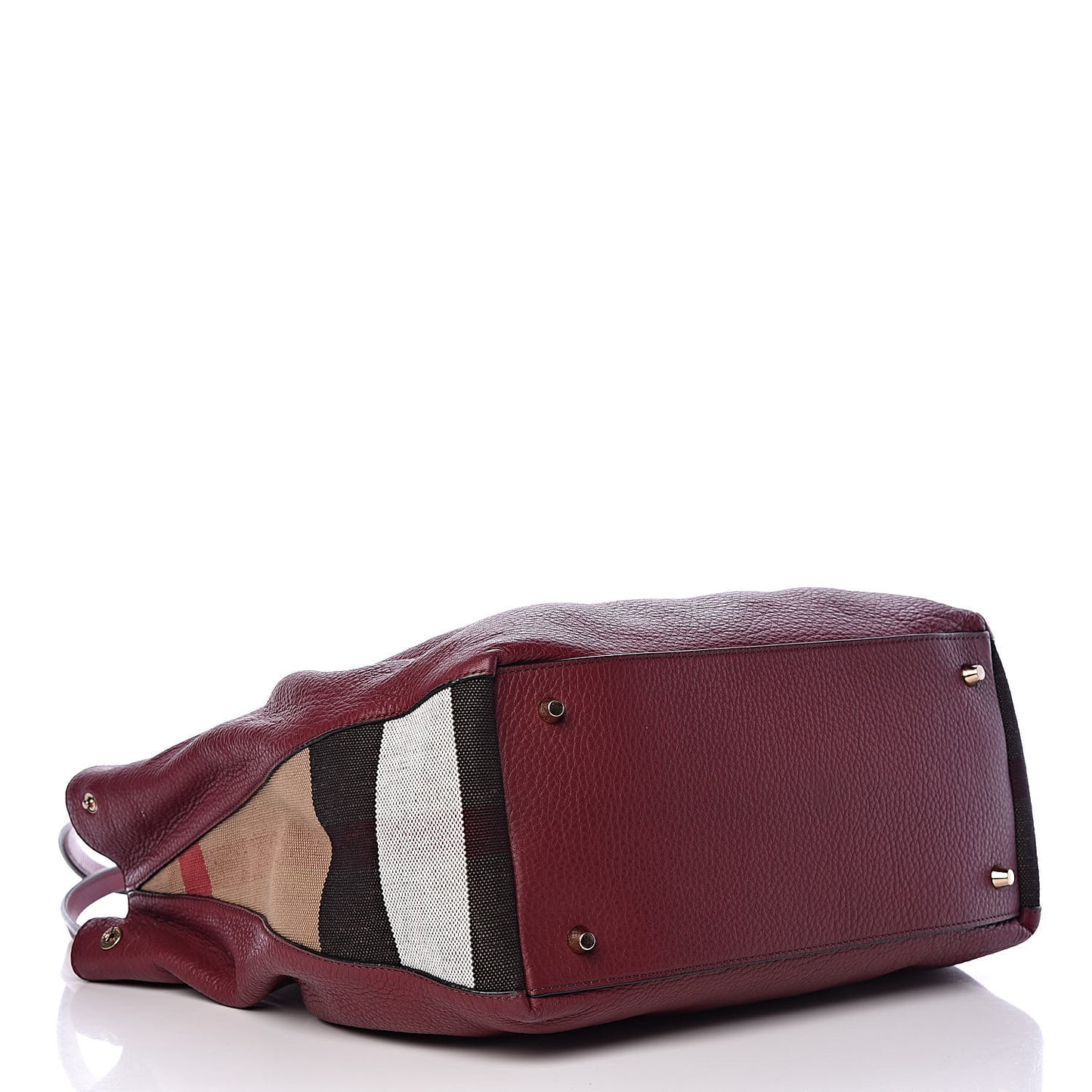 Grainy Calfskin House Check Medium Maidstone Burgundy Red