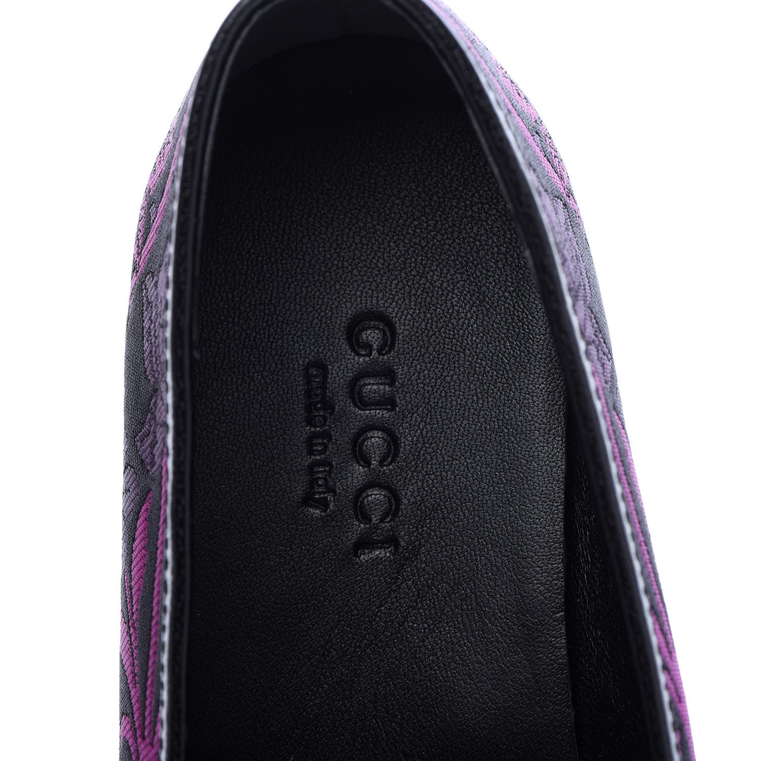 Gucci Floral Jacquard Womens Horsebit Jordaan Loafers 37 Black Begonia 7 of 9