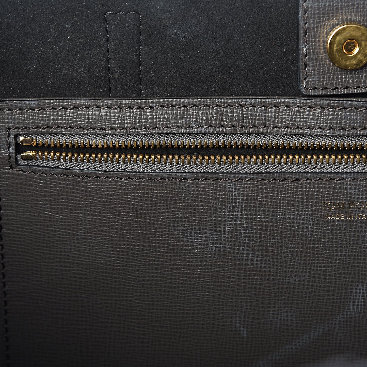 Grained Calfskin Small T Tote Grey