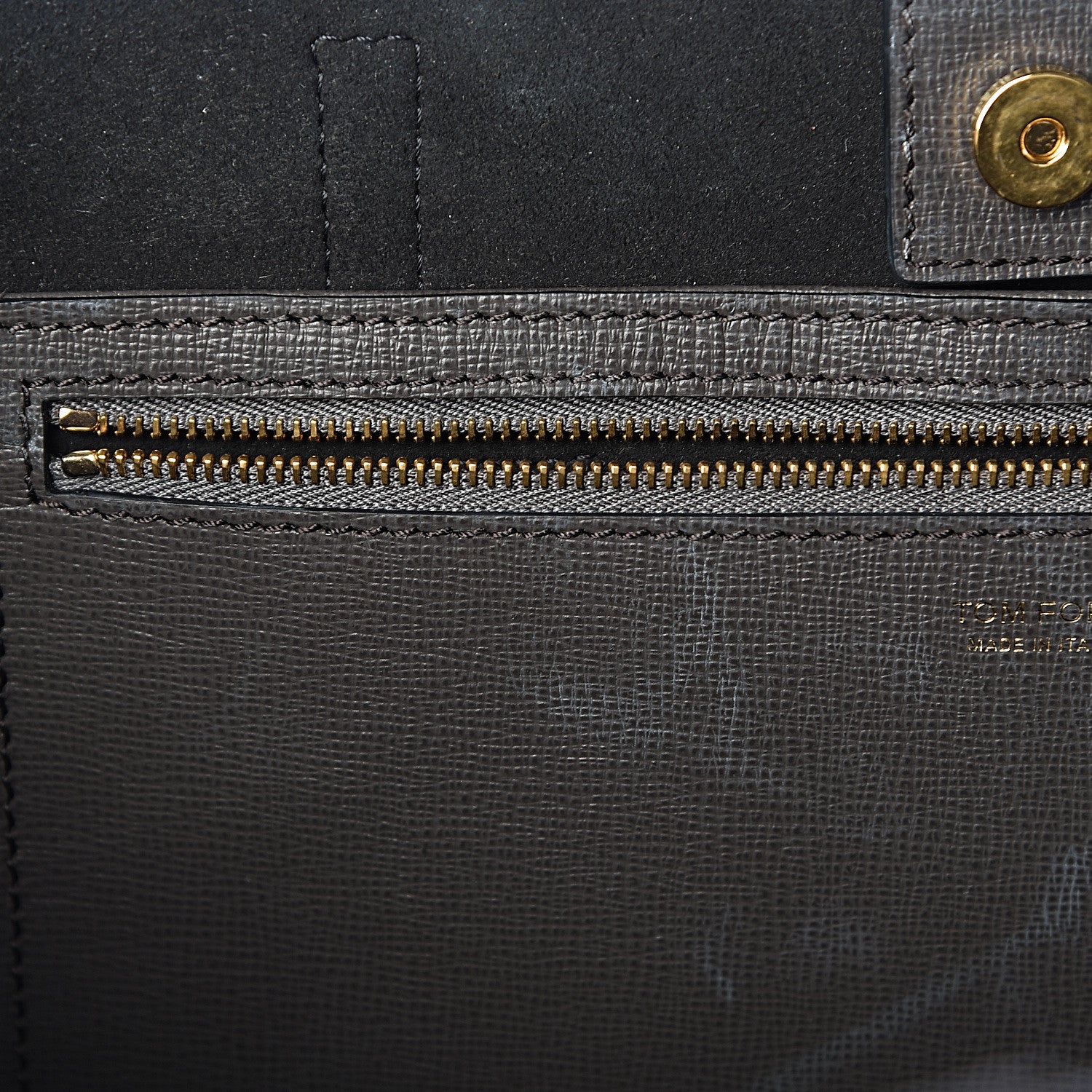 Tom Ford Grained Calfskin Small T Tote Grey 7 of 12