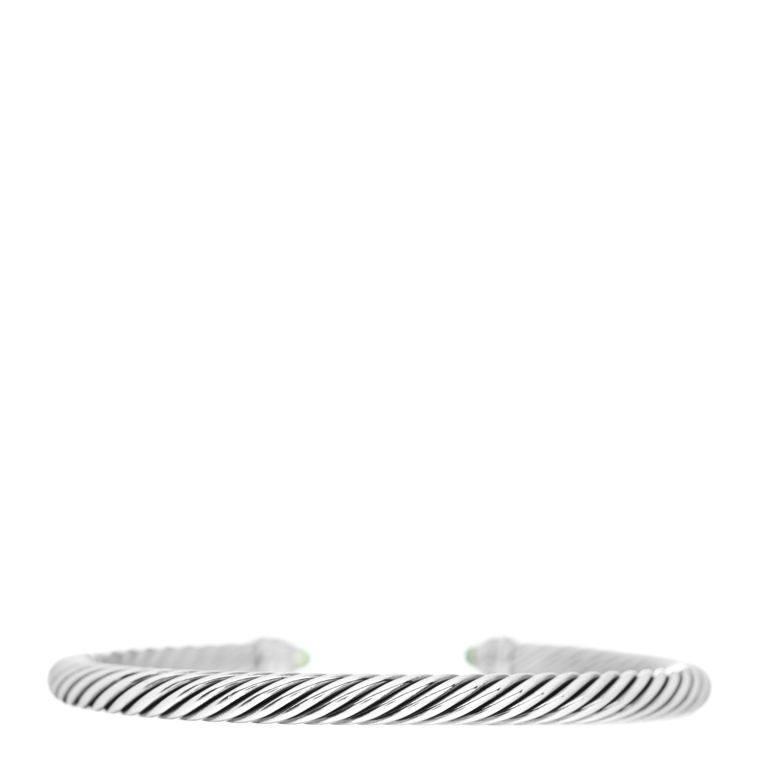 David Yurman Sterling Silver Diamond Peridot 5mm Cable Classics Bracelet 3 of 4